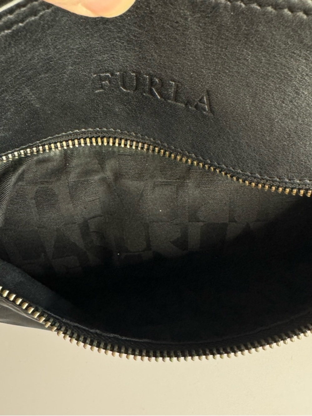 #284 Furla Black Nylon & Leather Shoulder Tote Bag - Picture 17 of 17